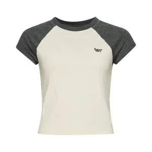 Maglietta in cotone biologico con maniche raglan e logo femminile Superdry Essential image-0