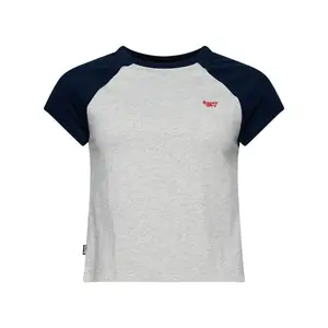 T-shirt en coton bio manches raglan et à logo femme Superdry Essential image-0
