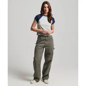 T-shirt en coton bio manches raglan et à logo femme Superdry Essential image-1