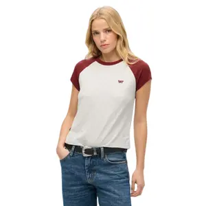 Bio-Baumwoll-T-Shirt mit Raglanärmeln und Damen-Logo Superdry Essential image-1