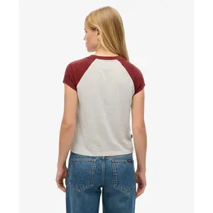 Bio-Baumwoll-T-Shirt mit Raglanärmeln und Damen-Logo Superdry Essential image-3