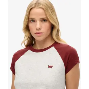 Bio-Baumwoll-T-Shirt mit Raglanärmeln und Damen-Logo Superdry Essential image-4