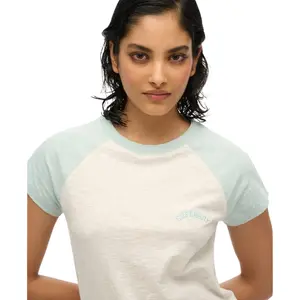 Bio-Baumwoll-T-Shirt mit Raglanärmeln und Damen-Logo Superdry Essential image-4