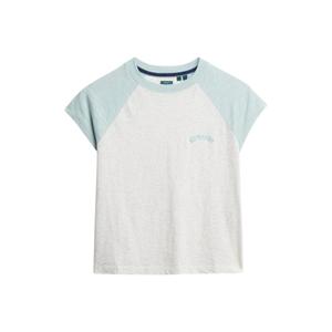 w1011227a-f7e-bio-baumwoll-t-shirt-mit-raglanarmeln-und-damen-logo-superdry-essential-vintage-meliertes-weiss-winterhimmelblau