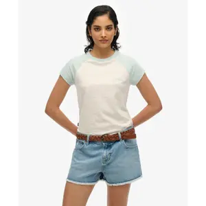 Bio-Baumwoll-T-Shirt mit Raglanärmeln und Damen-Logo Superdry Essential image-1