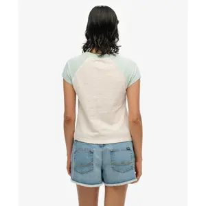 Bio-Baumwoll-T-Shirt mit Raglanärmeln und Damen-Logo Superdry Essential image-3