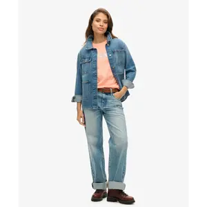 T-shirt med logotyp i metallic för damer Superdry Core image-3