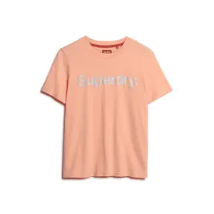 T-shirt med logotyp i metallic för damer Superdry Core image-0