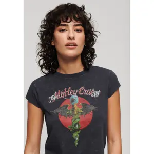 T-shirt à mancherons femme Superdry Mötley Crüe image-4