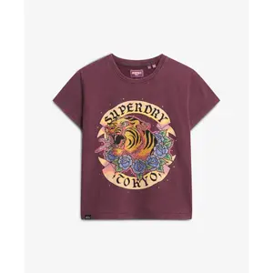 Camiseta ajustada con strass efecto tatuaje mujer Superdry image-0