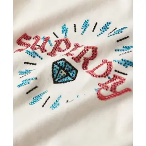 Camiseta efecto tatuaje de strass para mujer Superdry image-3