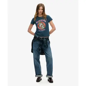 Camiseta ajustada con strass efecto tatuaje mujer Superdry image-1