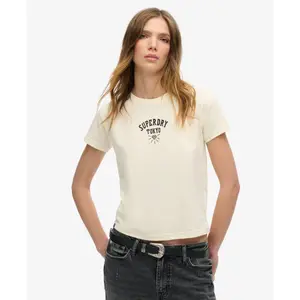 Camiseta ajustada con strass efecto tatuaje mujer Superdry image-1