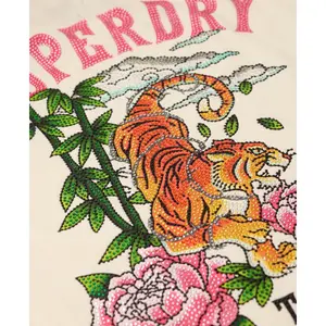 Camiseta ajustada con strass efecto tatuaje mujer Superdry image-6