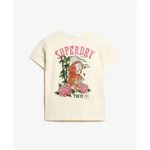 Camiseta ajustada con strass efecto tatuaje mujer Superdry image-3