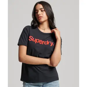 Camiseta de mujer con logotipo fluorescente Superdry Core image-1