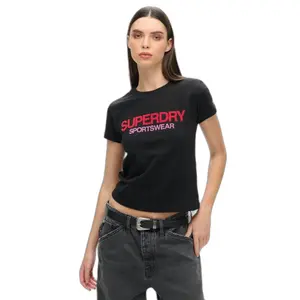 Damen T-Shirt mit Logo in taillierter Form Superdry image-1