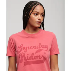 Camiseta casual con estampado de efecto beso mujer Superdry Archive image-4