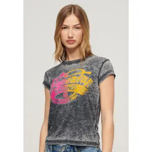 Camiseta de mujer Superdry Fade Rock Graphic image-2