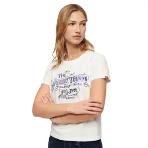 Camiseta entallada metalizada de mujer Superdry Workwear image-1