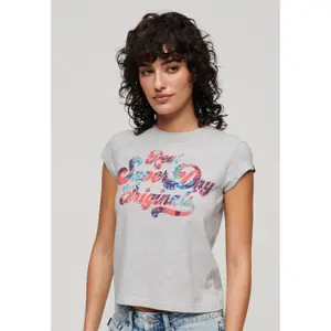 Camiseta con mangas de flores para mujer Superdry image-1