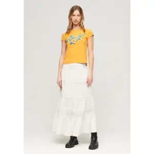 Camiseta con mangas de flores para mujer Superdry image-1