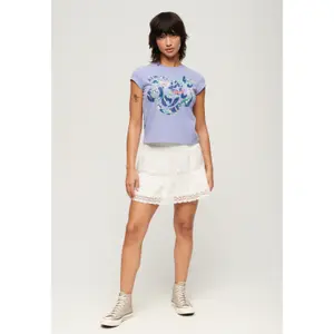 Camiseta con mangas de flores para mujer Superdry image-2