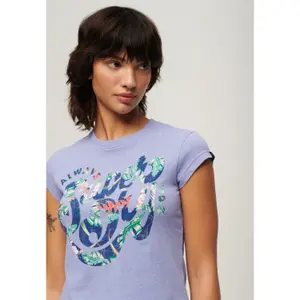 Camiseta con mangas de flores para mujer Superdry image-3