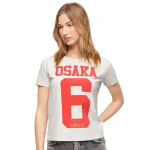 Camiseta entallada con motivo femenino Superdry Osaka image-1