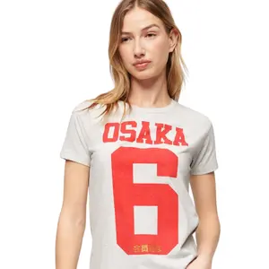 Camiseta entallada con motivo femenino Superdry Osaka image-4