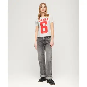 Camiseta entallada con motivo femenino Superdry Osaka image-3