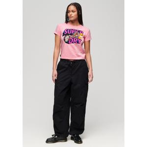 Eng anliegendes T-Shirt mit Neonmotiv, Damen Superdry Motor image-2