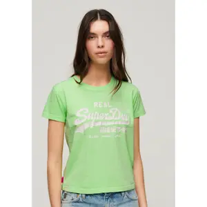 Camiseta slim fit fluorescente de mujer Superdry image-1