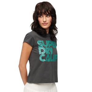 Camiseta con logo brillante para mujer Superdry Retro image-3