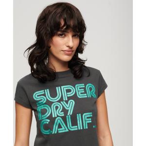 Camiseta con logo brillante para mujer Superdry Retro image-4