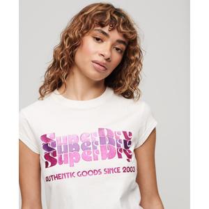 Camiseta con logo brillante para mujer Superdry Retro image-4