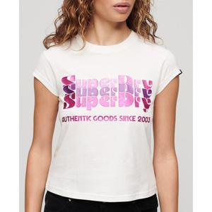 Camiseta con logo brillante para mujer Superdry Retro image-3