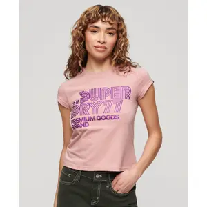 Camiseta con logo brillante para mujer Superdry Retro image-2