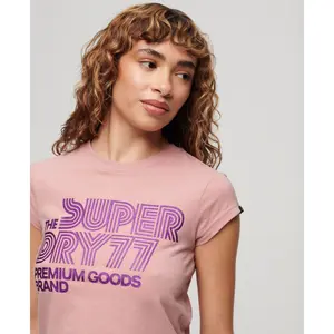 Camiseta con logo brillante para mujer Superdry Retro image-4