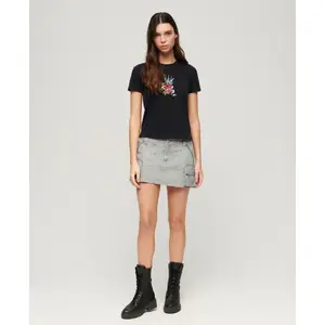 T-shirt ajustado bordado efecto tatuaje mujer Superdry image-3