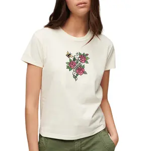 Tattoo-Effekt besticktes Slim-Fit T-Shirt für Frauen Superdry image-2