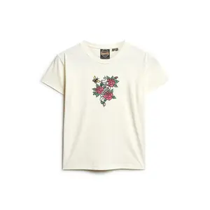 Tattoo-Effekt besticktes Slim-Fit T-Shirt für Frauen Superdry image-0