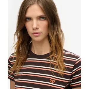 Camiseta ajustada a rayas mujer Superdry Essential Logo image-4