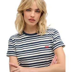 Camiseta ajustada a rayas mujer Superdry Essential Logo image-4
