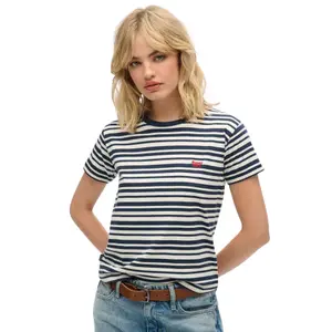 Camiseta ajustada a rayas mujer Superdry Essential Logo image-1