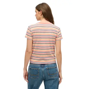 Camiseta ajustada a rayas mujer Superdry Essential Logo image-3