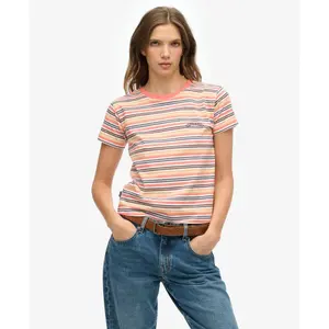 Camiseta ajustada a rayas mujer Superdry Essential Logo image-1