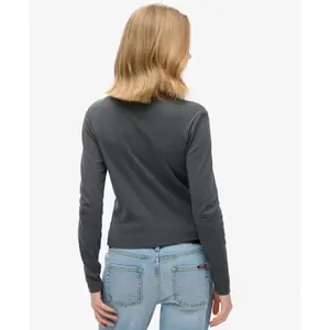 T-shirt a maniche lunghe a coste sottili e scollatura ampia donna Superdry image-3