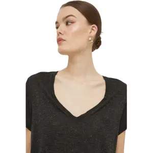 Geflammtes, besticktes T-Shirt mit V-Ausschnitt, Damen Superdry image-3