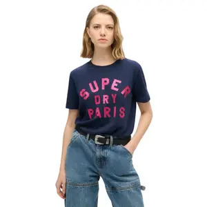 T-shirt décontracté avec logo pailleté femme Superdry image-1